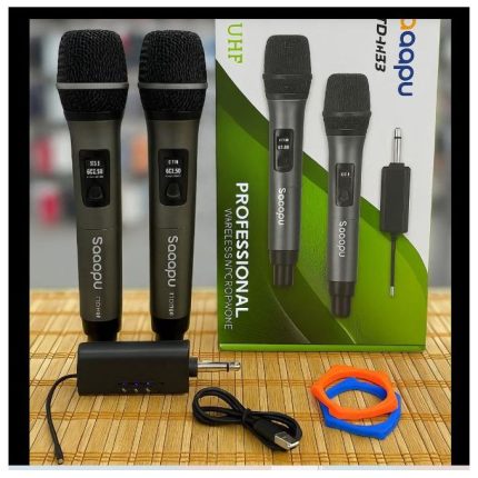 مايكروفون وايرلس مزدوج ليثيوم - Saeapu rechargeable wireless microphone double TTD-M33